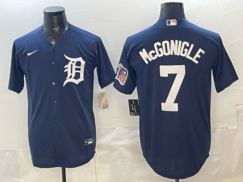 Men Detroit Tigers #7 McGonigle blue Game Nike MLB Jersey 04020018->->MLB Jersey